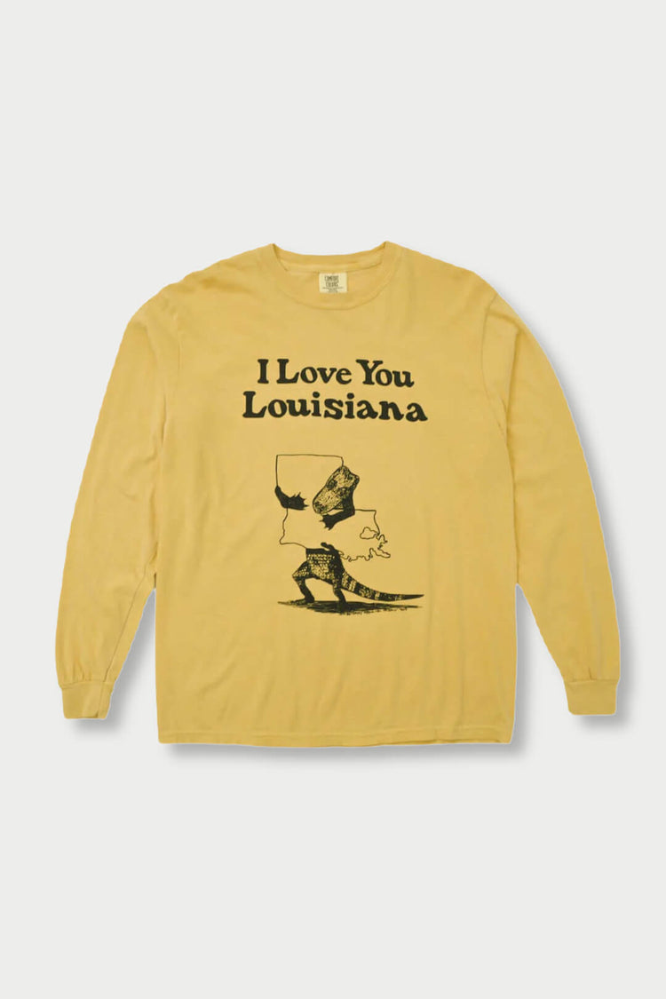 I Love You Louisiana Long Sleeve - Shirt - DNO#color_mustard