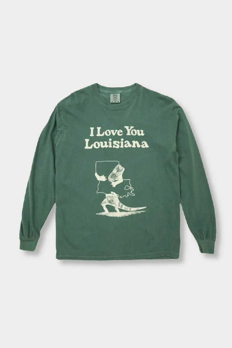 I Love You Louisiana Long Sleeve - Shirt - DNO#color_willow