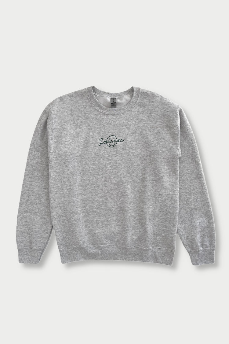 Louisiana Smiley Sweatshirt - Heather Grey#color_heather-grey