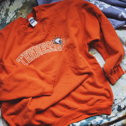 Embroidered Skull – Orange Tennessee Crewneck Vintage