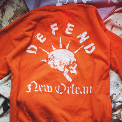 Embroidered Skull – Orange Tennessee Crewneck Vintage