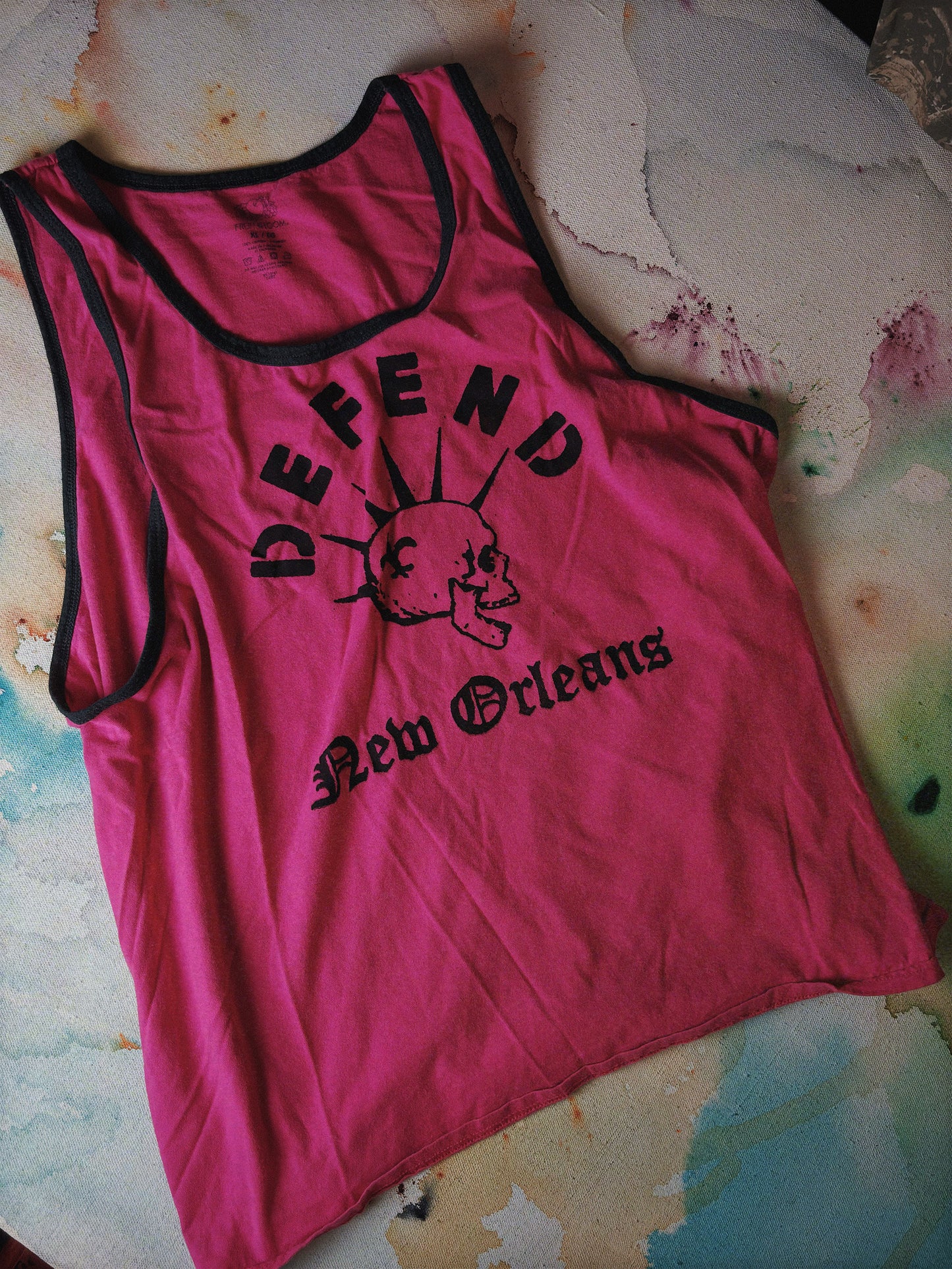 Defend Vintage Pink and Black Tank