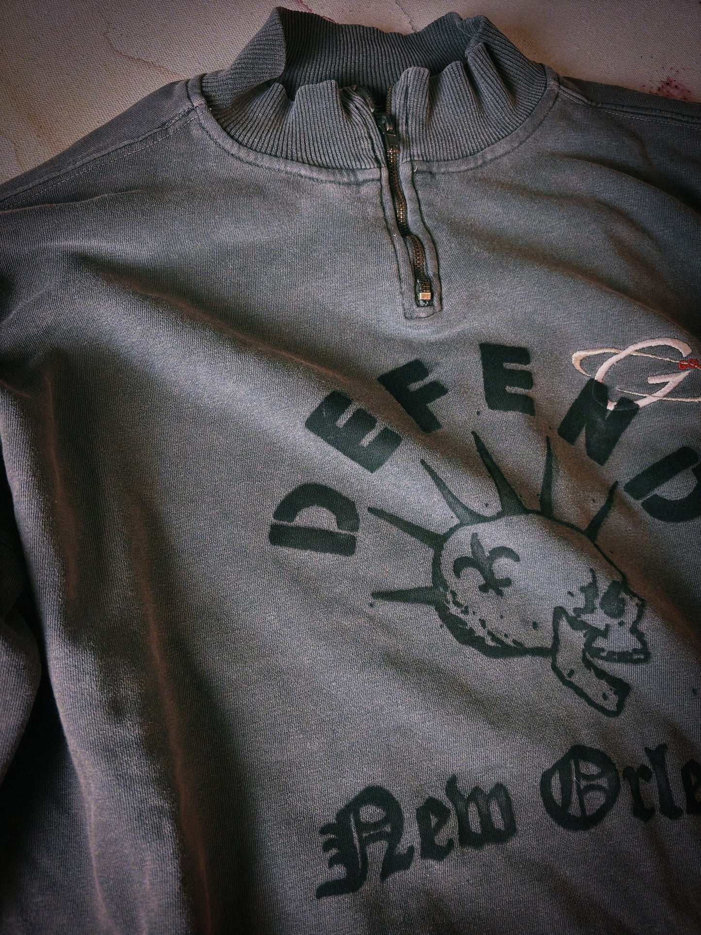 Defend Vintage Gold's Gym Quarter-Zip Sweatshirt