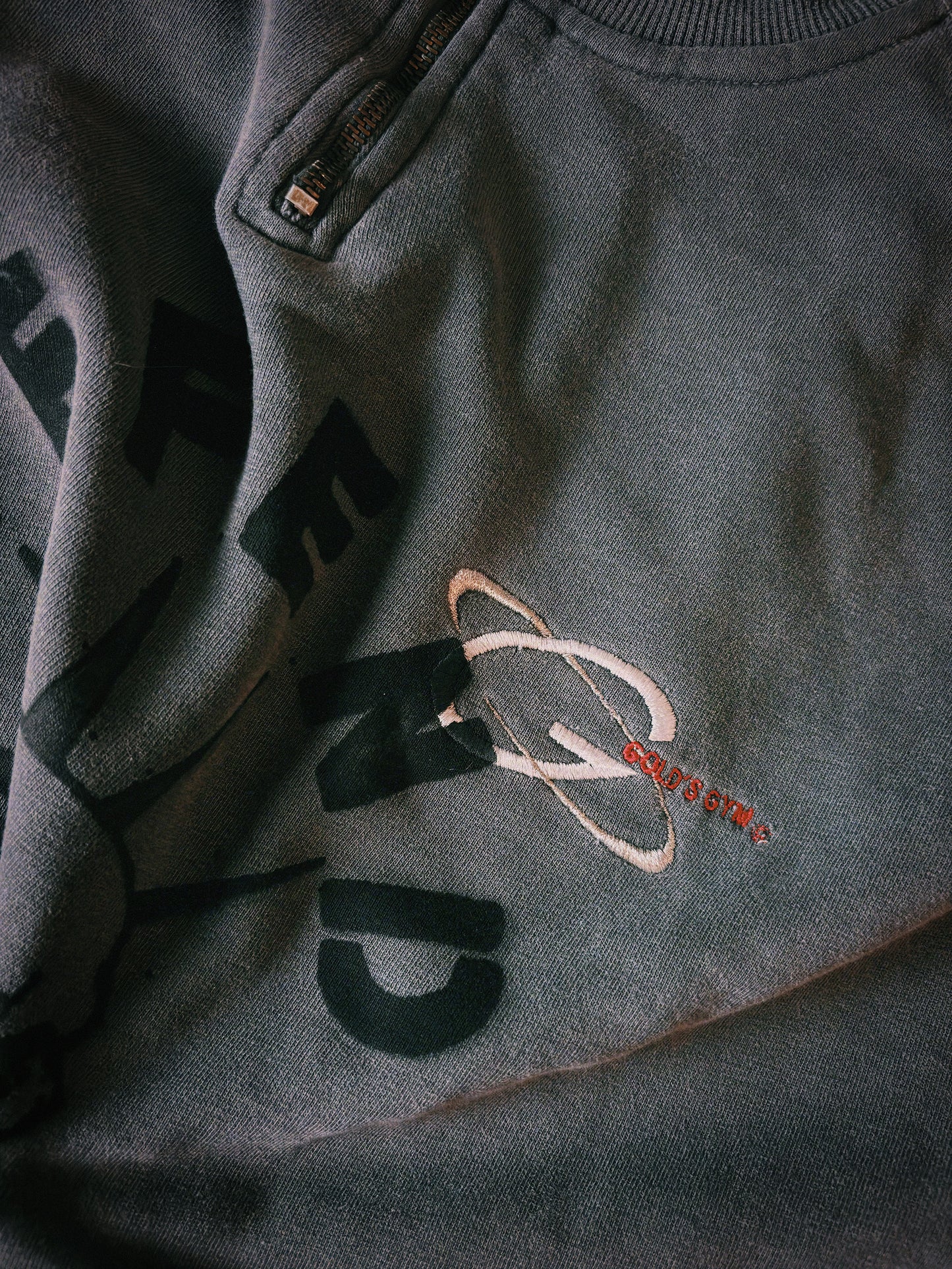 Defend Vintage Gold's Gym Quarter-Zip Sweatshirt