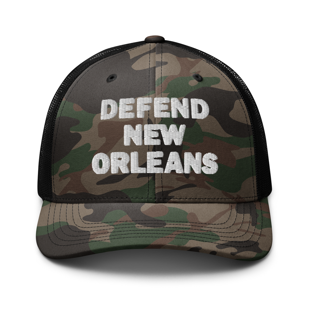 Defend Camo Trucker Hat