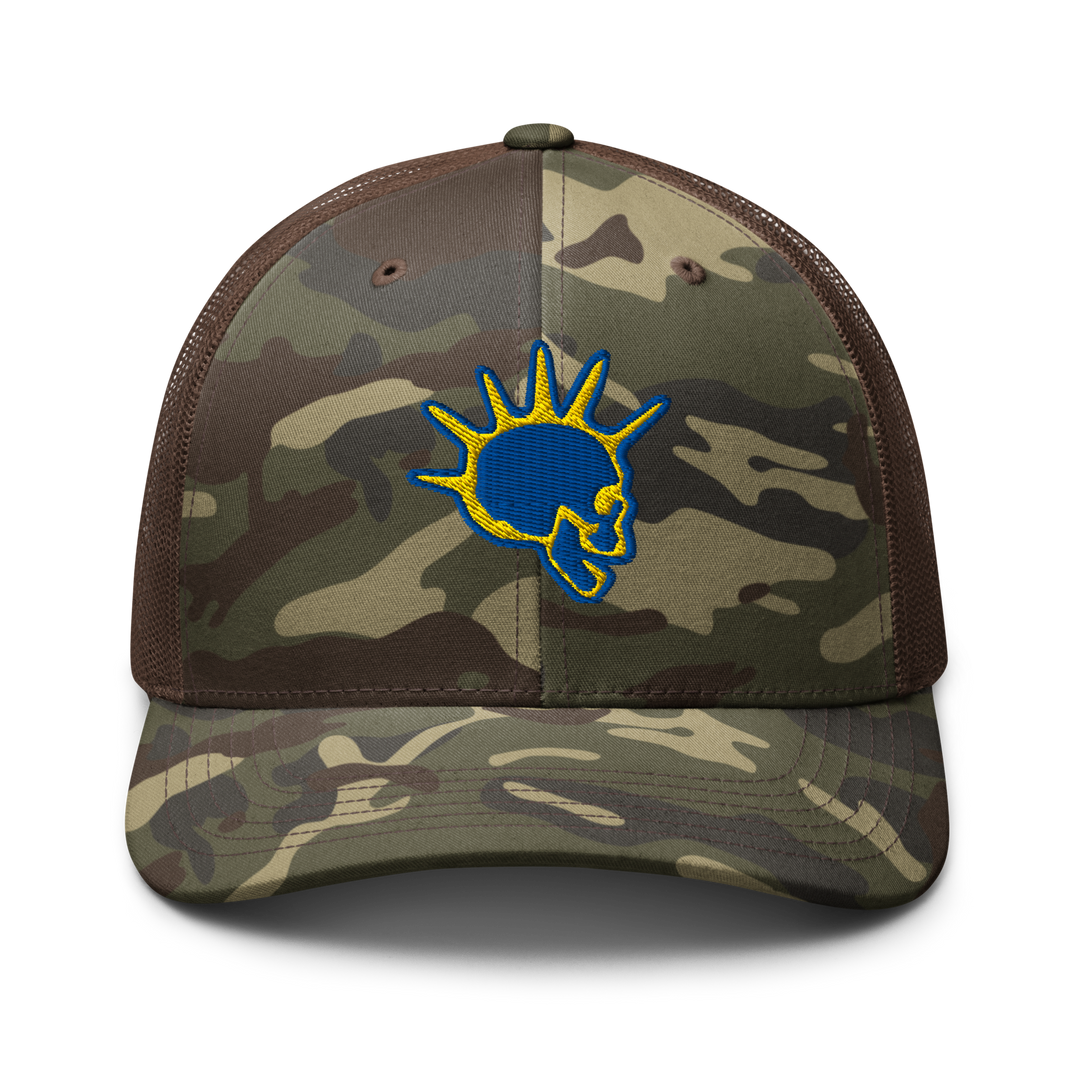 Blue DNO Skull Trucker Hat