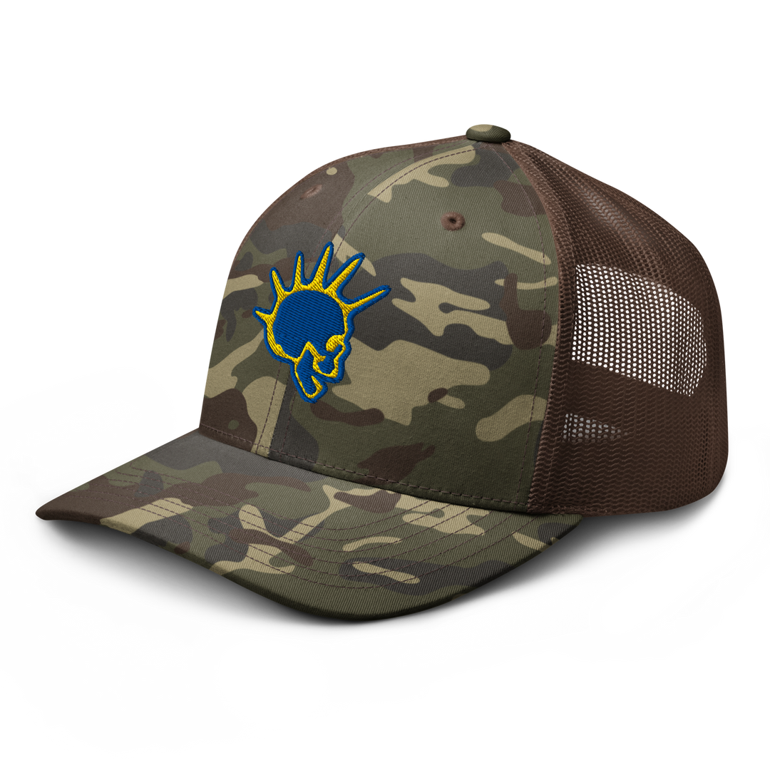 Blue DNO Skull Trucker Hat