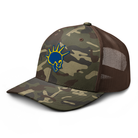 Blue Skull Trucker Hat