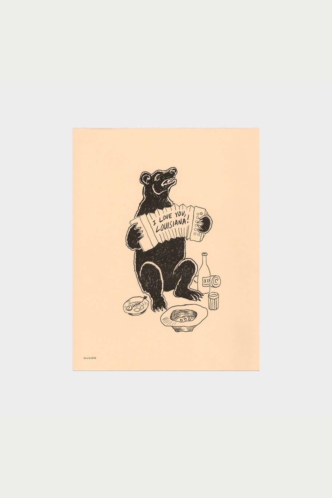 I Love You Louisiana Bear Print - Prints - DNO