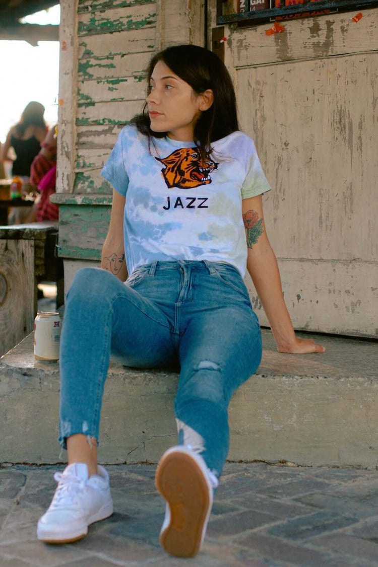 Jazz Cat T-Shirt - Shirt - DNO#color_multi-tie-dye